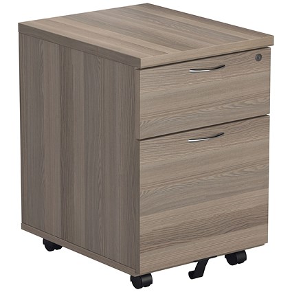 Jemini 2 Drawer Mobile Pedestal, Grey Oak Jemini 2 Drawer Mobile Pedestal, Grey Oak