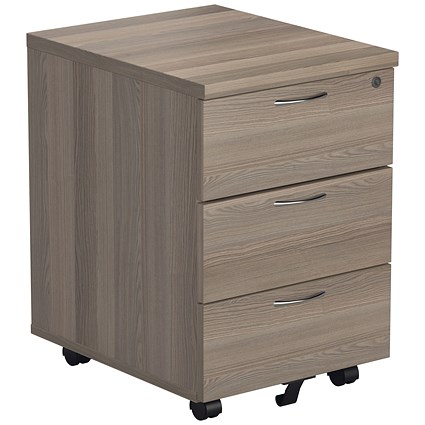 Jemini 3 Drawer Mobile Pedestal, Grey Oak Jemini 3 Drawer Mobile Pedestal, Grey Oak
