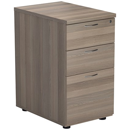 Jemini 3 Drawer Desk High Pedestal, 600mm Deep, Grey Oak Jemini 3 Drawer Desk High Pedestal, 600mm Deep, Grey Oak