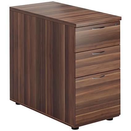 Jemini 3 Drawer Desk High Pedestal, 800mm Deep, Walnut Jemini 3 Drawer Desk High Pedestal, 800mm Deep, Walnut