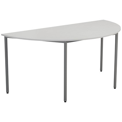 Jemini Semi Circular Multipurpose Table, 1600x800mm, White