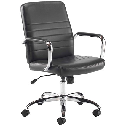Jemini Amalfi Leather Look Chair, Black