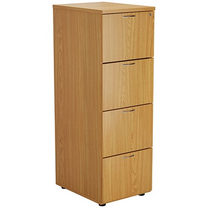 Jemini Foolscap Filing Cabinet, 4 Drawer, Oak Jemini Foolscap Filing Cabinet, 4 Drawer, Oak
