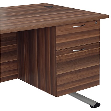 Jemini 2 Drawer Fixed Pedestal, 510mm Deep, Walnut Jemini 2 Drawer Fixed Pedestal, 510mm Deep, Walnut