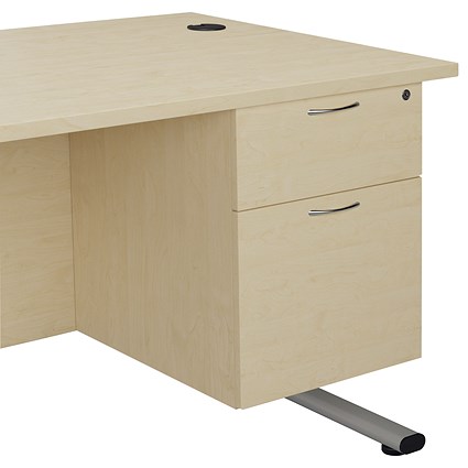 Jemini 2 Drawer Fixed Pedestal, 510mm Deep, Maple Jemini 2 Drawer Fixed Pedestal, 510mm Deep, Maple