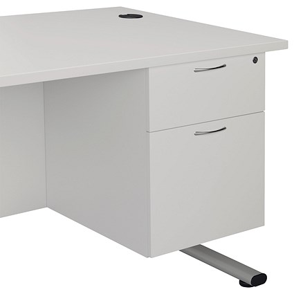 Jemini 2 Drawer Fixed Pedestal, 510mm Deep, White Jemini 2 Drawer Fixed Pedestal, 510mm Deep, White