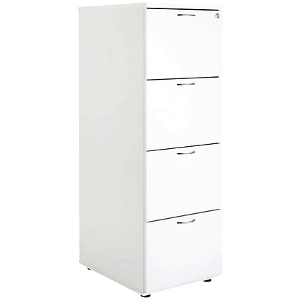 First Foolscap Filing Cabinet, 4 Drawer, White