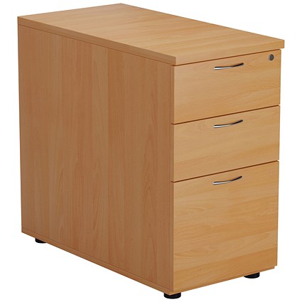 First 3 Drawer Desk High Pedestal, 800mm Deep, Beech First 3 Drawer Desk High Pedestal, 800mm Deep, Beech