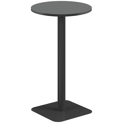 Jemini Origin Round Table, 600mm Wide, 1145mm High, Black Leg, Black