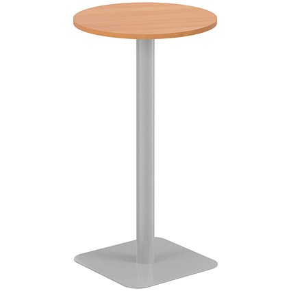 Jemini Origin Round Table, 600mm Wide, 1145mm High, Silver Leg, Beech