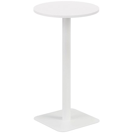 Jemini Origin Round Table, 600mm Wide, 1145mm High, White Leg, White