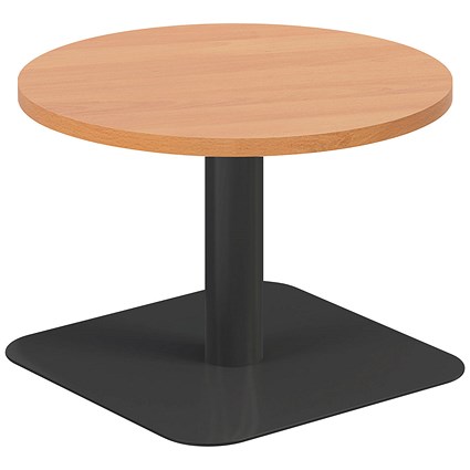 Jemini Origin Round Table, 600mm Wide, 430mm High, Black Leg, Beech