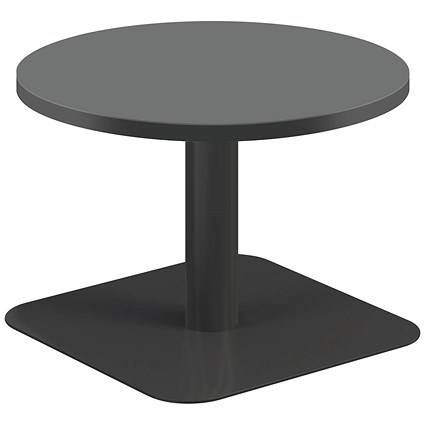Jemini Origin Round Table, 600mm Wide, 430mm High, Black Leg, Black