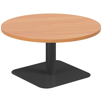 Jemini Origin Round Table, 800mm Wide, 430mm High, Black Leg, Beech