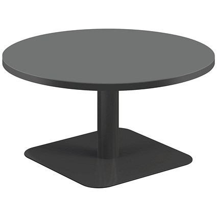 Jemini Origin Round Table, 800mm Wide, 430mm High, Black Leg, Black