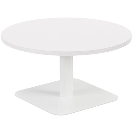 Jemini Origin Round Table, 800mm Wide, 430mm High, White Leg, White Jemini Origin Round Table, 800mm Wide, 430mm High, White Leg, White