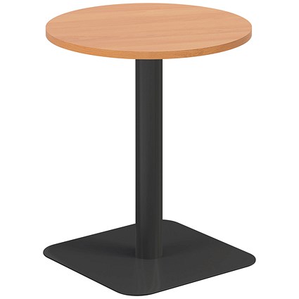 Jemini Origin Round Table, 600mm Wide, 725mm High, Black Leg, Beech