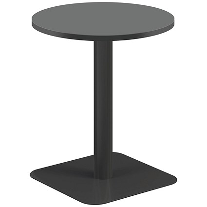 Jemini Origin Round Table, 600mm Wide, 725mm High, Black Leg, Black