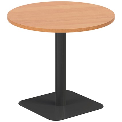 Jemini Origin Round Table, 800mm Wide, 725mm High, Black Leg, Beech Jemini Origin Round Table, 800mm Wide, 725mm High, Black Leg, Beech