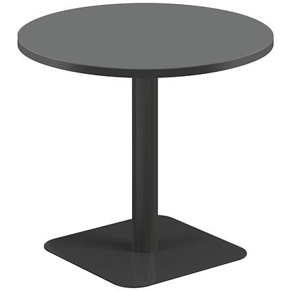 Jemini Origin Round Table, 800mm Wide, 725mm High, Black Leg, Black