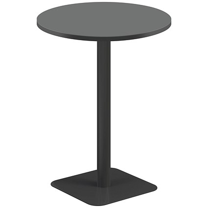 Jemini Contract Round Table, 800mm Wide, 1145mm High, Black Leg, Black