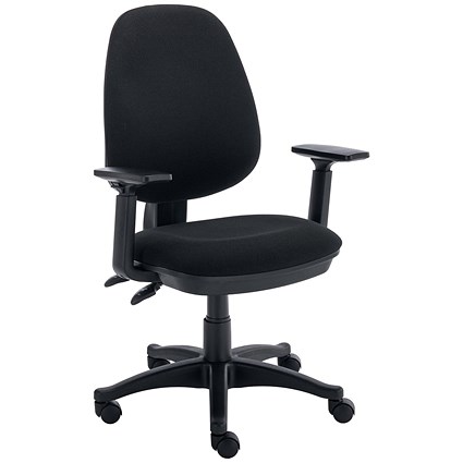 Two Lever Sheaf Operator Chair Black with Adjustable Arms