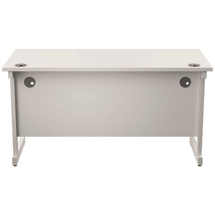Jemini 1400mm Slim Rectangular Desk, White Cantilever Leg, White Jemini 1400mm Slim Rectangular Desk, White Cantilever Leg, White