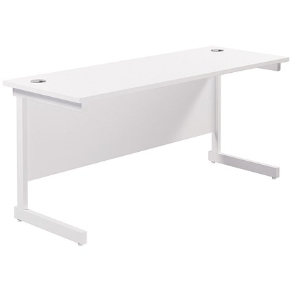 Jemini 1800mm Slim Rectangular Desk, White Cantilever Leg, White Jemini 1800mm Slim Rectangular Desk, White Cantilever Leg, White