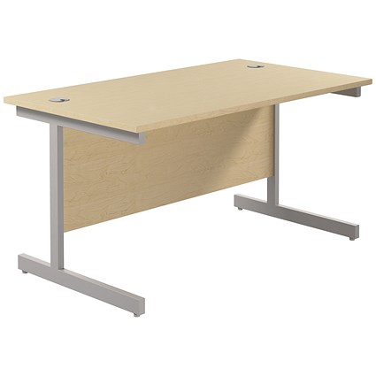 Jemini 1400mm Rectangular Desk, Silver Cantilever Leg, Maple Jemini 1400mm Rectangular Desk, Silver Cantilever Leg, Maple