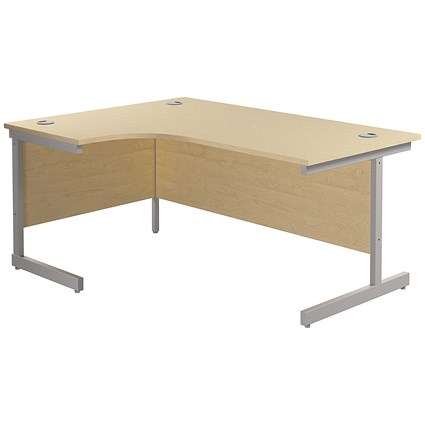 Jemini 1600mm Corner Desk, Left Hand, Silver Cantilever Legs, Maple Jemini 1600mm Corner Desk, Left Hand, Silver Cantilever Legs, Maple