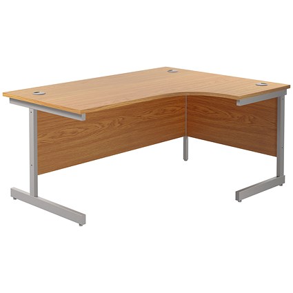 Jemini 1800mm Corner Desk, Right Hand, Silver Cantilever Legs, Oak Jemini 1800mm Corner Desk, Right Hand, Silver Cantilever Legs, Oak