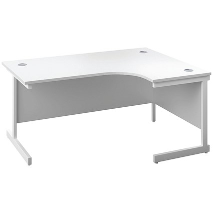 First 1600mm Corner Desk, Right Hand, White Cantilever Legs, White First 1600mm Corner Desk, Right Hand, White Cantilever Legs, White