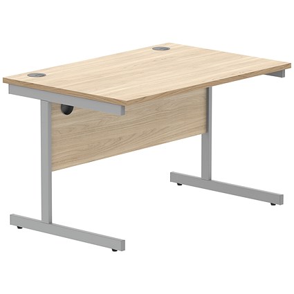 Astin 1200mm Rectangular Desk, Silver Cantilever Legs, Oak