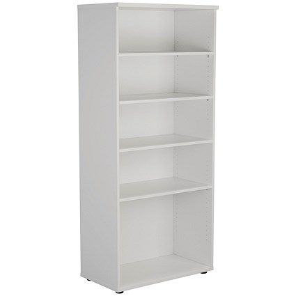 First Tall Bookcase, 4 Shelves, 1800mm High, White First Tall Bookcase, 4 Shelves, 1800mm High, White