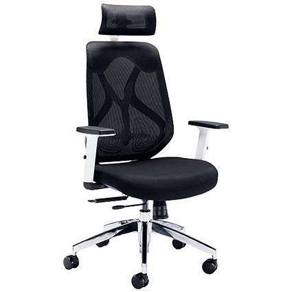 Arista Stealth High Back Chair, Black & White