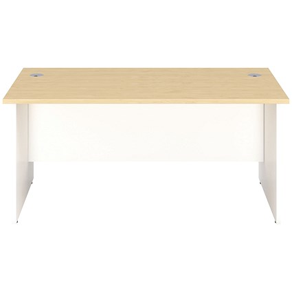 Jemini Two-Tone 1200mm Rectangular Desk, Panel End Leg, Maple & White Jemini Two-Tone 1200mm Rectangular Desk, Panel End Leg, Maple & White