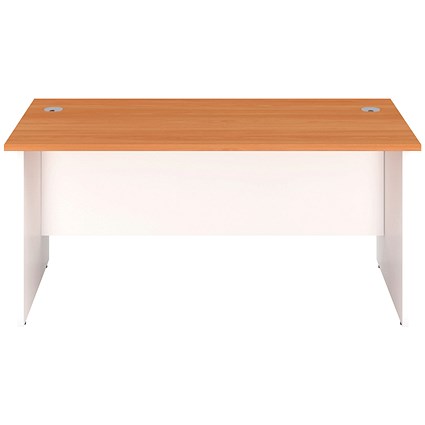 Jemini Two-Tone 1400mm Rectangular Desk, Panel End Leg, Beech & White Jemini Two-Tone 1400mm Rectangular Desk, Panel End Leg, Beech & White