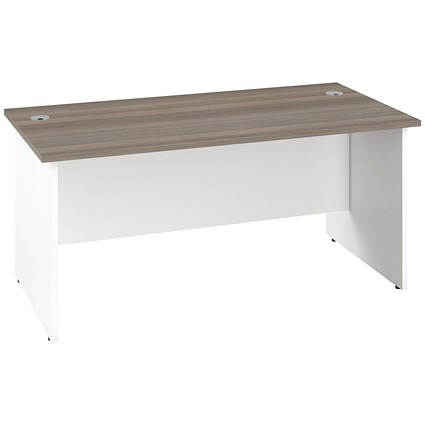 Jemini Two-Tone 1800mm Rectangular Desk, Panel End Leg, Grey Oak & White Jemini Two-Tone 1800mm Rectangular Desk, Panel End Leg, Grey Oak & White