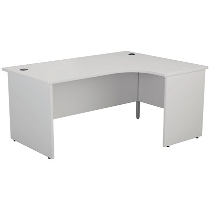 Jemini 1600mm Corner Desk, Right Hand, Panel End Leg, White Jemini 1600mm Corner Desk, Right Hand, Panel End Leg, White