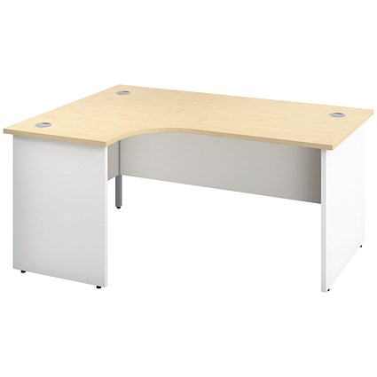Jemini Switch 1800mm Two-Tone Corner Desk, Left Hand, White Panel End Leg, Maple Jemini Switch 1800mm Two-Tone Corner Desk, Left Hand, White Panel End Leg, Maple