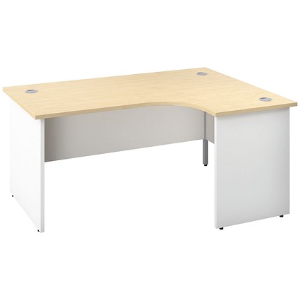 Jemini Switch 1800mm Two-Tone Corner Desk, Right Hand, White Panel End Leg, Maple Jemini Switch 1800mm Two-Tone Corner Desk, Right Hand, White Panel End Leg, Maple