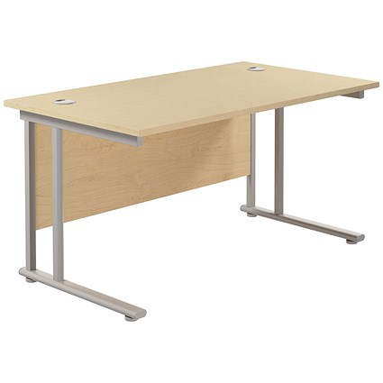 Jemini 1200mm Rectangular Desk, Silver Double Cantilever Leg, Maple Jemini 1200mm Rectangular Desk, Silver Double Cantilever Leg, Maple