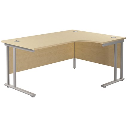 Jemini 1600mm Corner Desk, Right Hand, Silver Double Cantilever Legs, Maple Jemini 1600mm Corner Desk, Right Hand, Silver Double Cantilever Legs, Maple