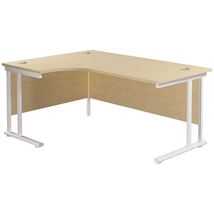 Jemini 1600mm Corner Desk, Left Hand, White Double Cantilever Legs, Maple Jemini 1600mm Corner Desk, Left Hand, White Double Cantilever Legs, Maple
