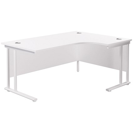 Jemini 1600mm Corner Desk, Right Hand, White Double Cantilever Legs, White Jemini 1600mm Corner Desk, Right Hand, White Double Cantilever Legs, White