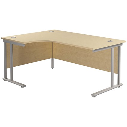Jemini 1800mm Corner Desk, Left Hand, Silver Double Cantilever Legs, Maple Jemini 1800mm Corner Desk, Left Hand, Silver Double Cantilever Legs, Maple