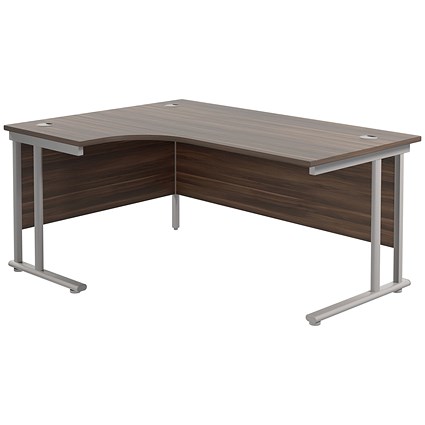 Jemini 1800mm Corner Desk, Left Hand, Silver Double Cantilever Legs, Walnut Jemini 1800mm Corner Desk, Left Hand, Silver Double Cantilever Legs, Walnut
