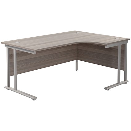 Jemini 1800mm Corner Desk, Right Hand, Silver Double Cantilever Legs, Grey Oak Jemini 1800mm Corner Desk, Right Hand, Silver Double Cantilever Legs, Grey Oak