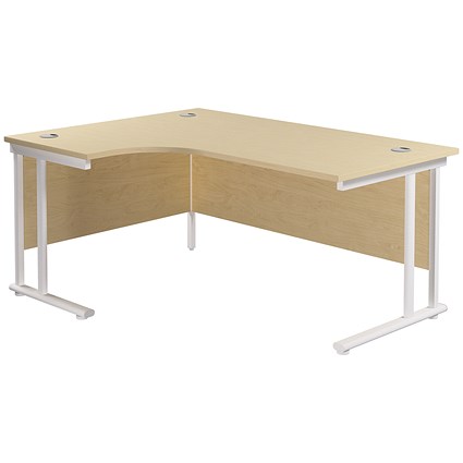 Jemini 1800mm Corner Desk, Left Hand, White Double Cantilever Legs, Maple Jemini 1800mm Corner Desk, Left Hand, White Double Cantilever Legs, Maple