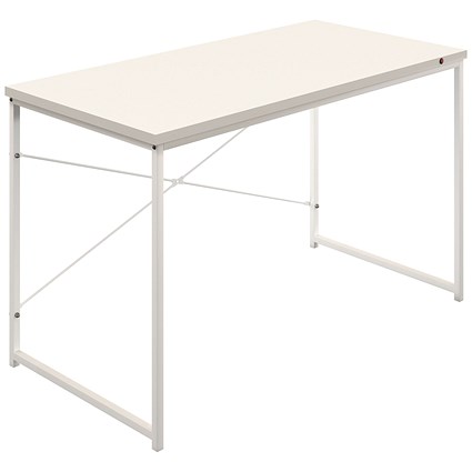 Okoform Rectangular Heated Desk, 1200mm, White Top, White Legs
